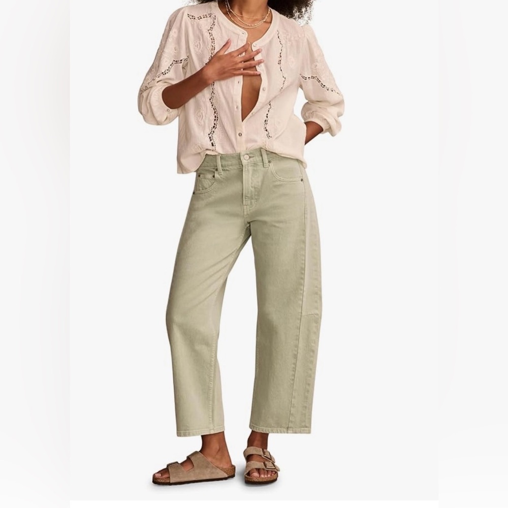 Lucky Brand Light Green Denim Barrell jeans